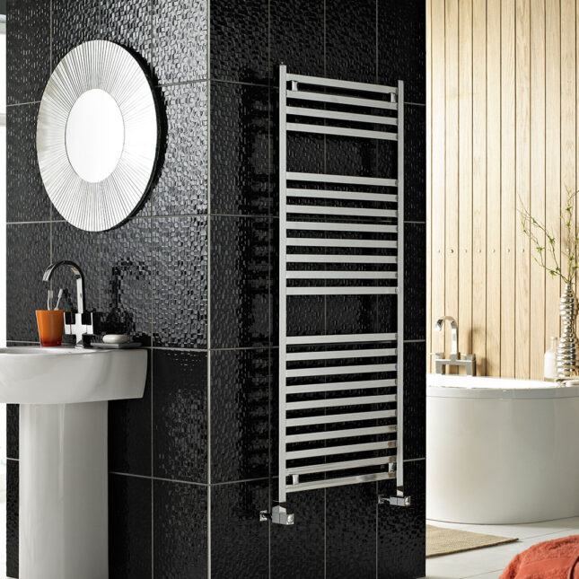 Contemporary Chrome electric towel rail 5