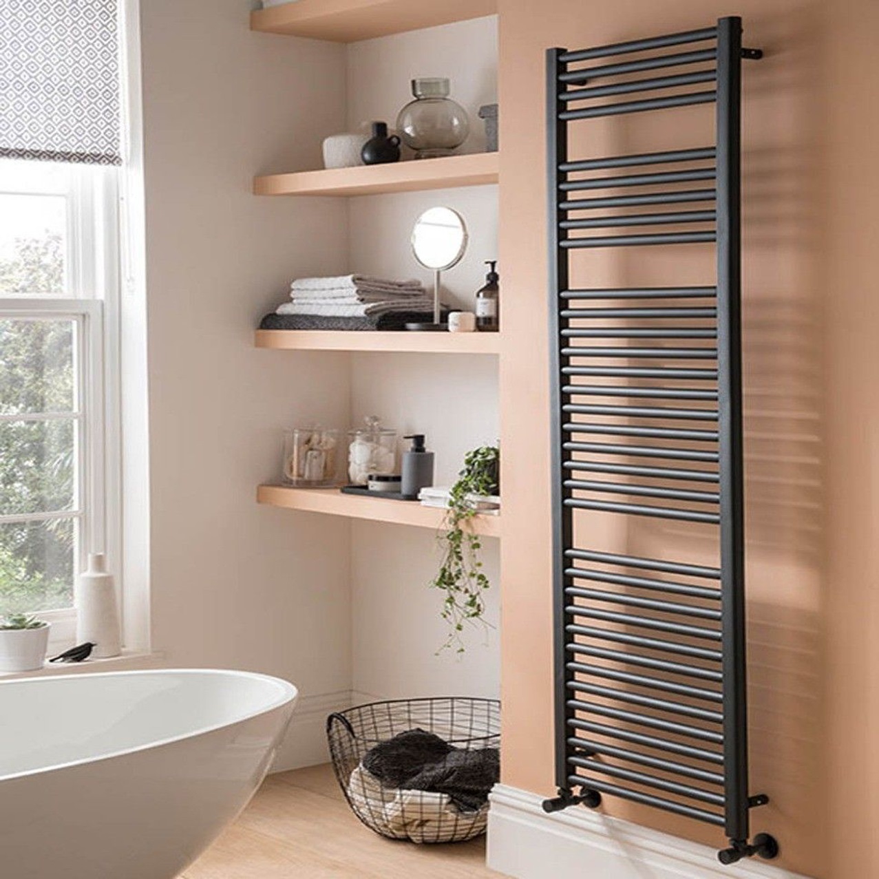 Designer Lux Anthracite electric towel rail 3