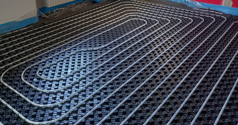 Radiant underfloor heating was installed on a household during construction.