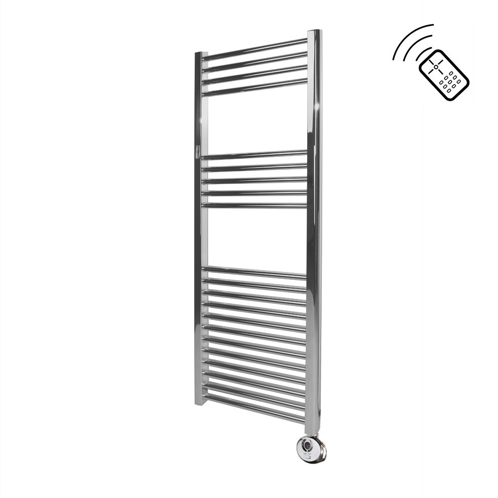 Classic Chrome Remote Control Towel Rail 1200 x 500