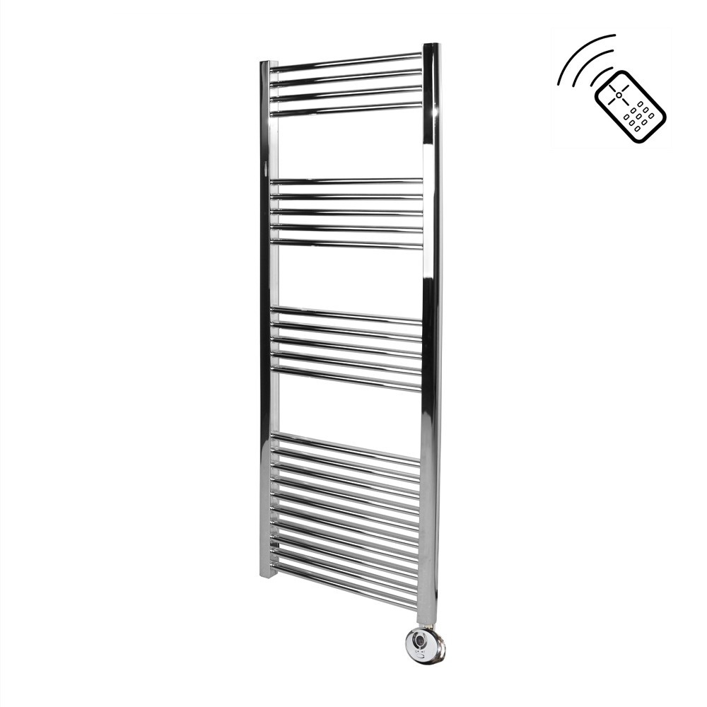 Classic Chrome Remote Control Towel Rail 1400 x 500