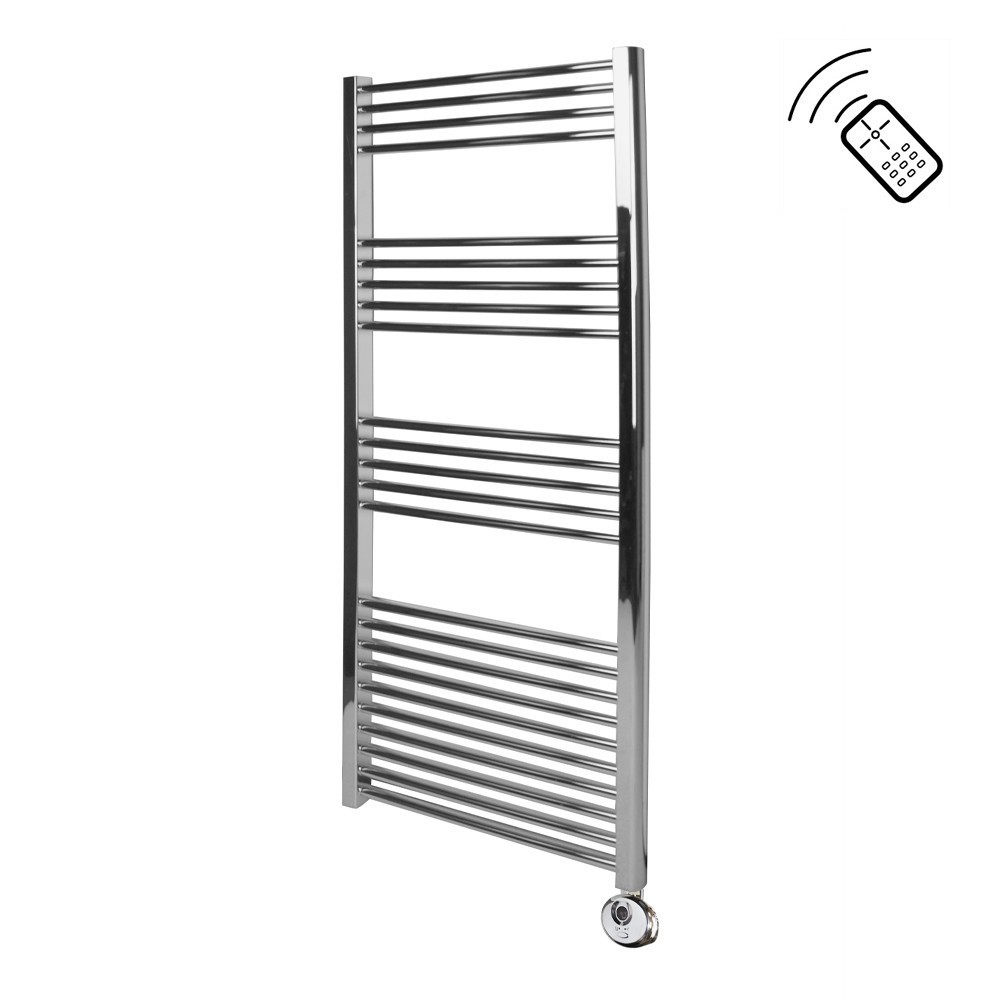 Classic Chrome Remote Control Towel Rail 1400 x 600