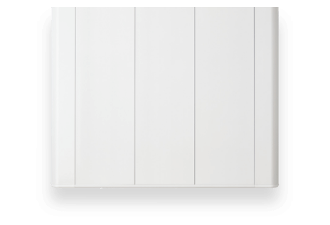 white electric radiator installed on plain white wall