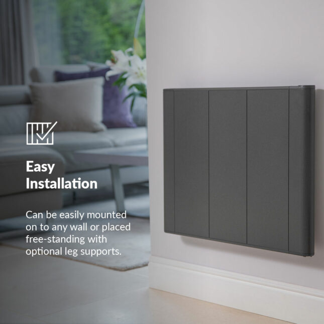 slimline curve anthracite electric radiator easy installation