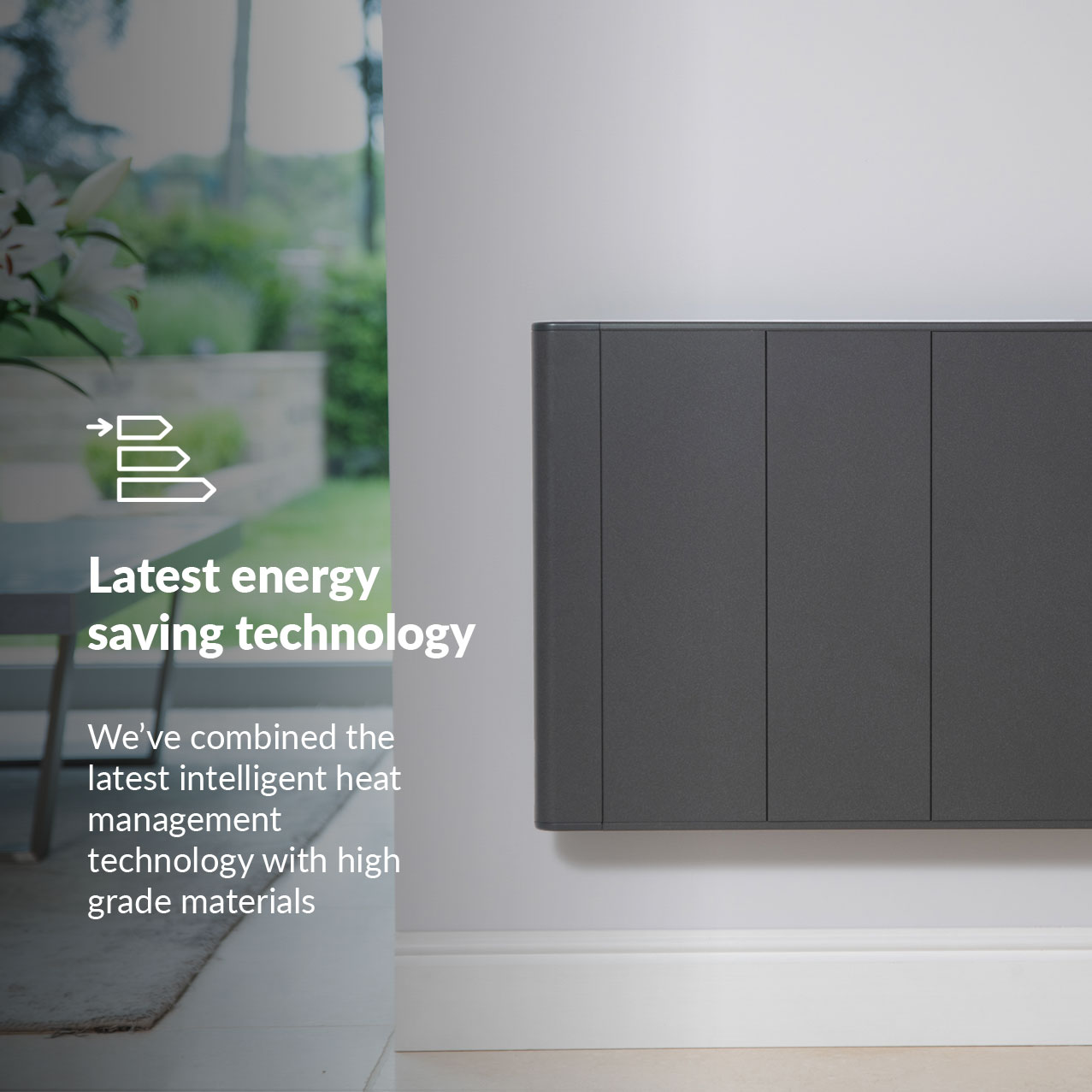 slimline curve anthracite electric radiator energy saving technology