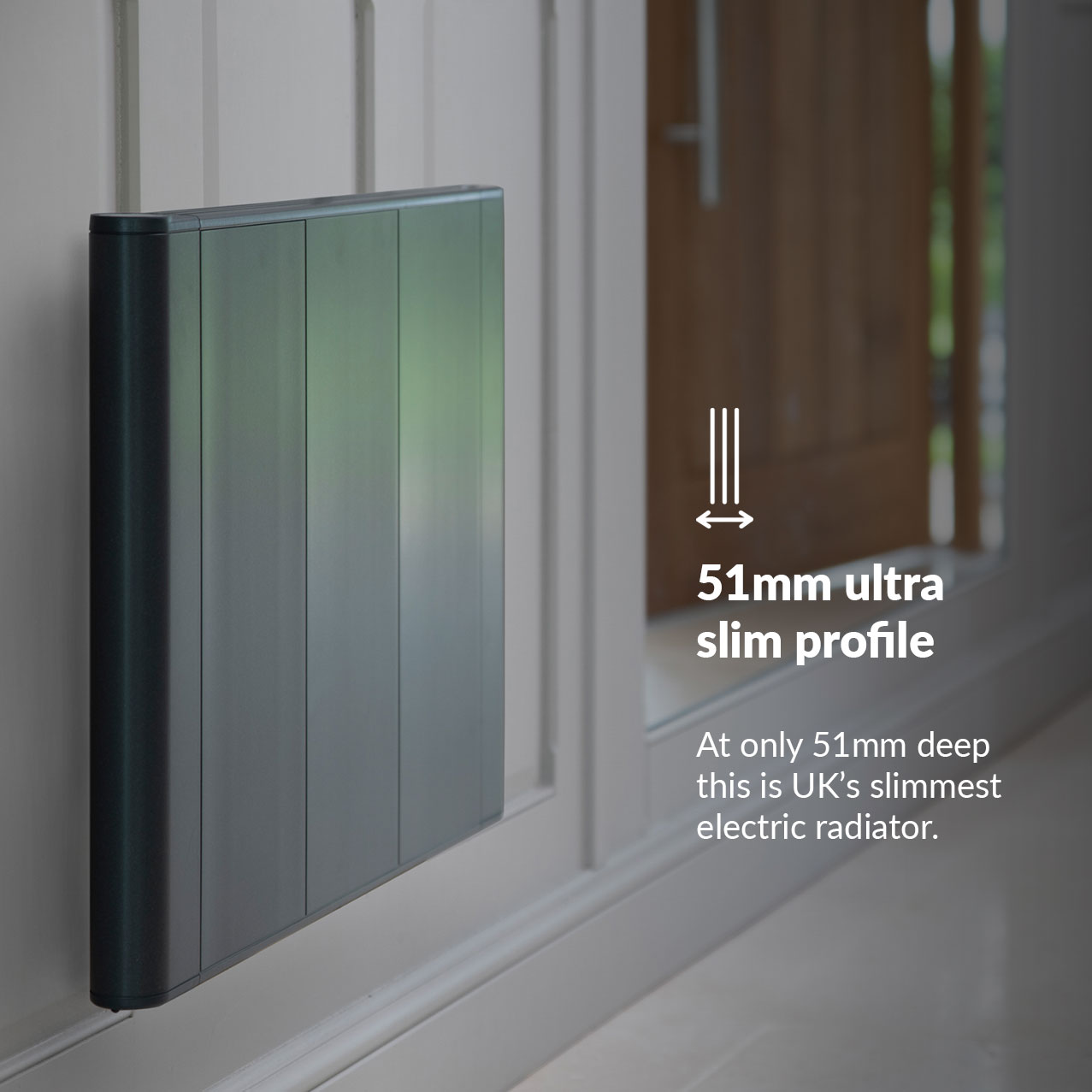 slimline curve anthracite electric radiator ultra slim