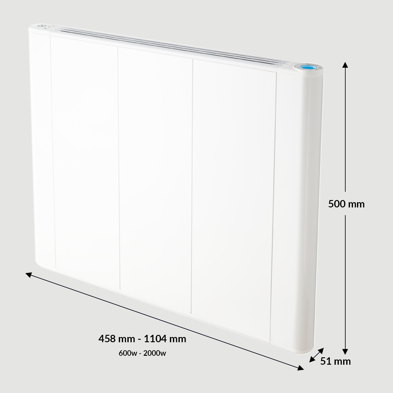 slimline curve white electric radiator dimensions