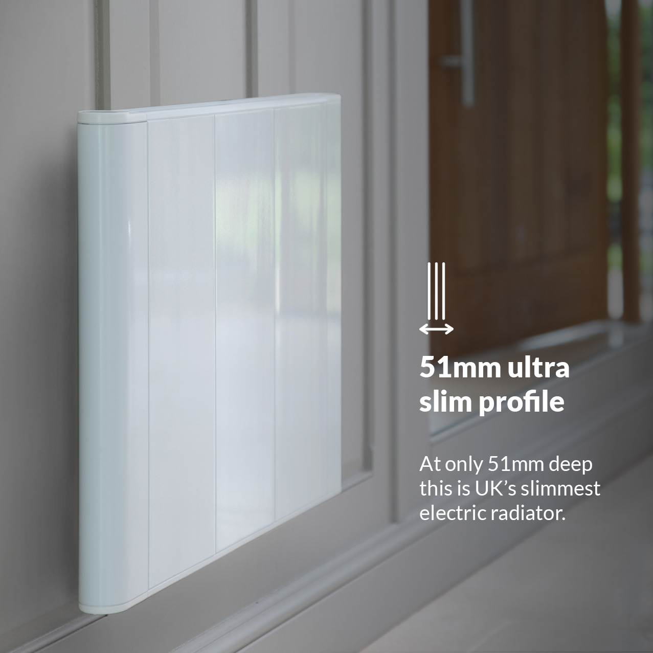 slimline curve white electric radiator ultra slim