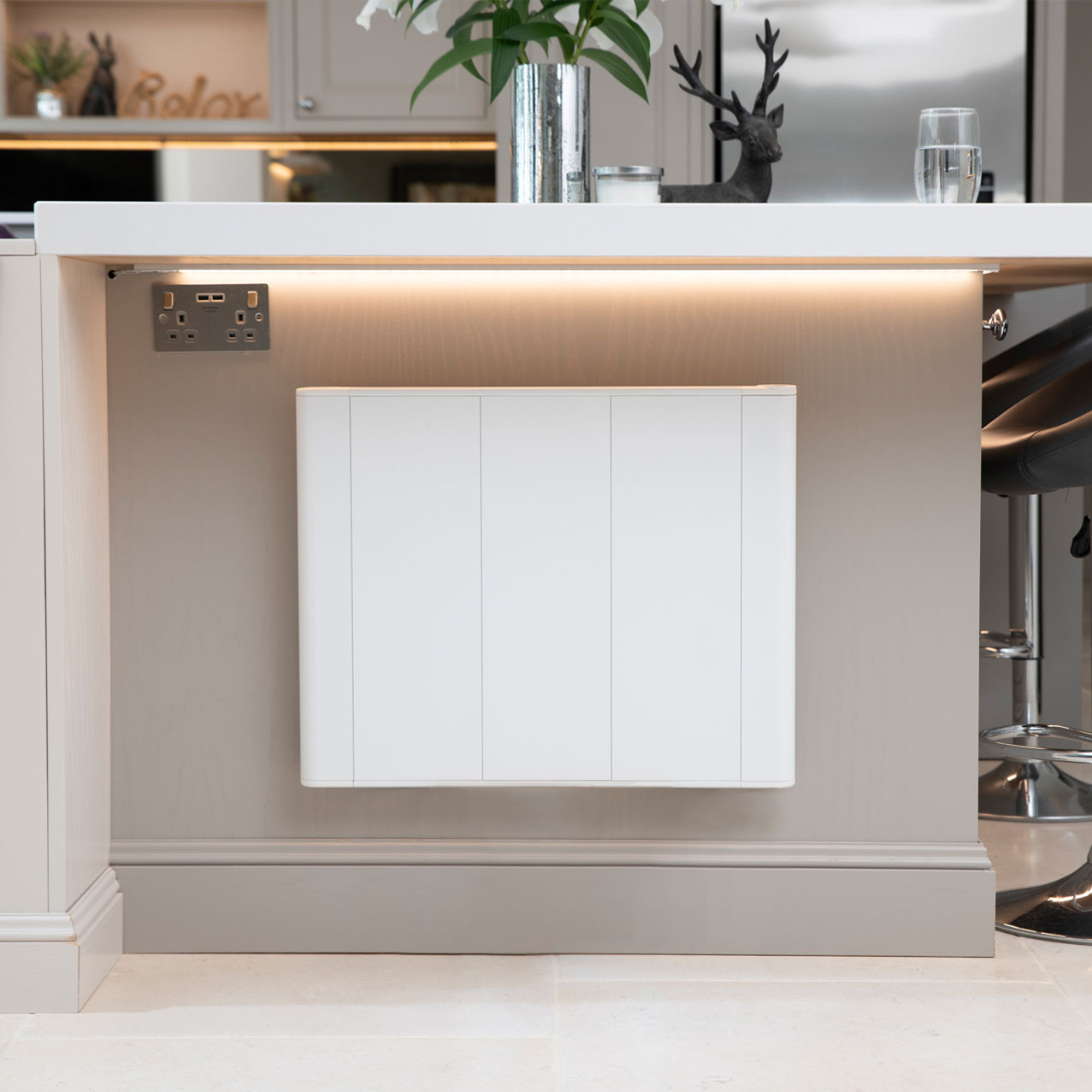 slimline curve white kitchen electric radiator