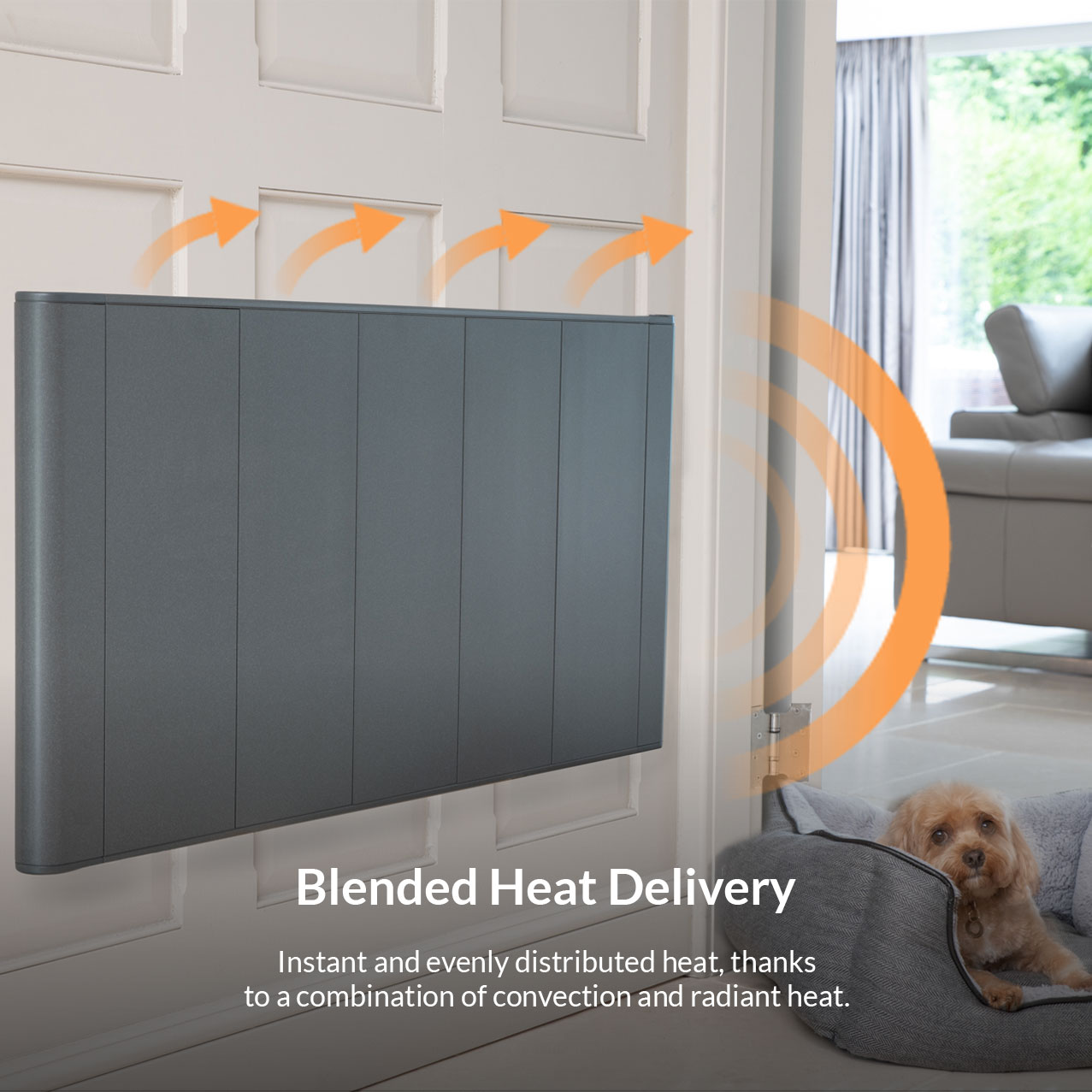 slimline curve wifi anthracite electric radiator blended heat delivery