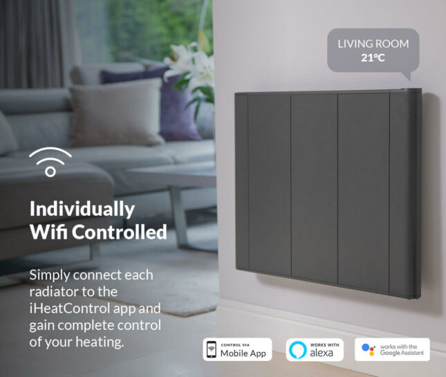 Slimline Curve Wifi Electric Radiator - Anthracite | Slim WiFi Controlled -  From £259