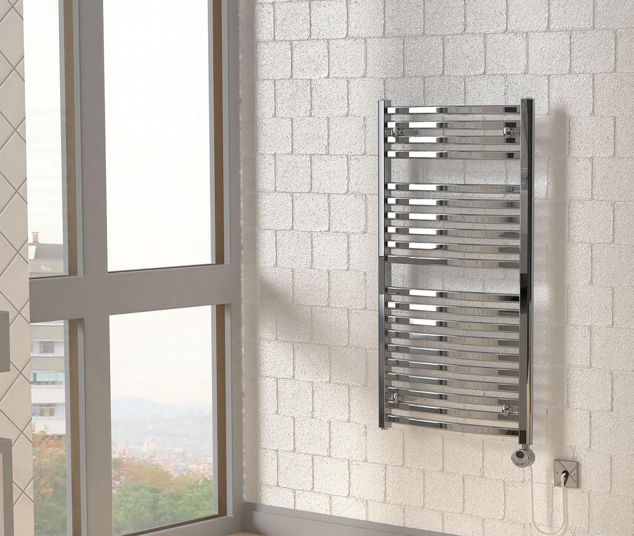 Affinity Curve Electric Towel Rail Chrome