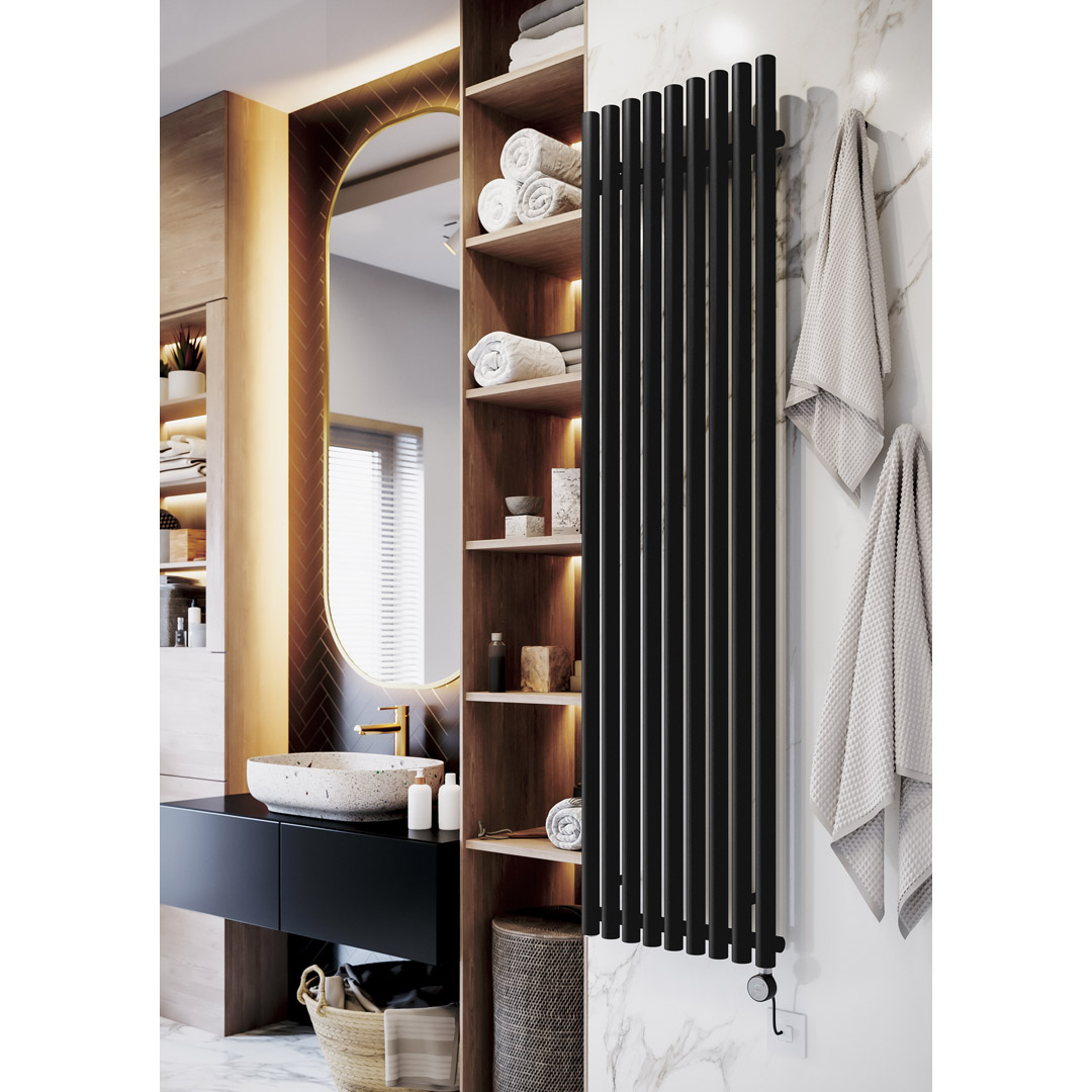 levanto vertical electric radiator black color