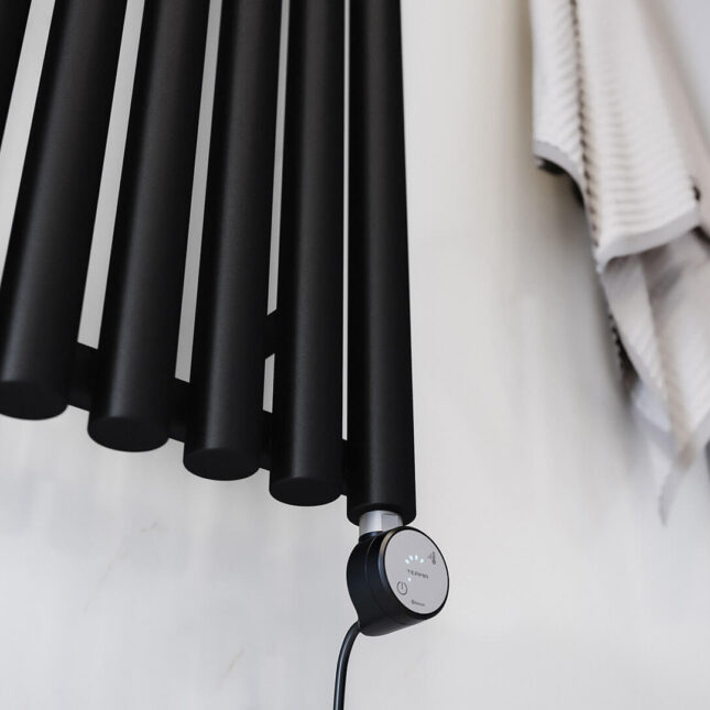 Levanto Vertical Electric Radiator Black Controls