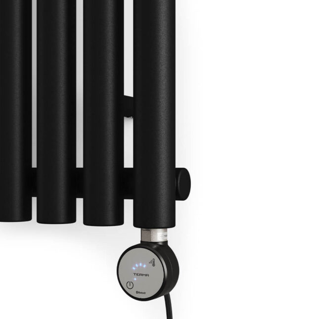 Levanto Vertical Electric Radiator Black Controls Image