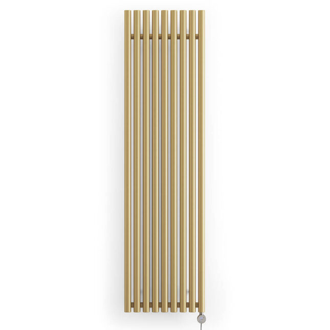 Levanto Vertical Electric Radiator Brass 1000W Front Image