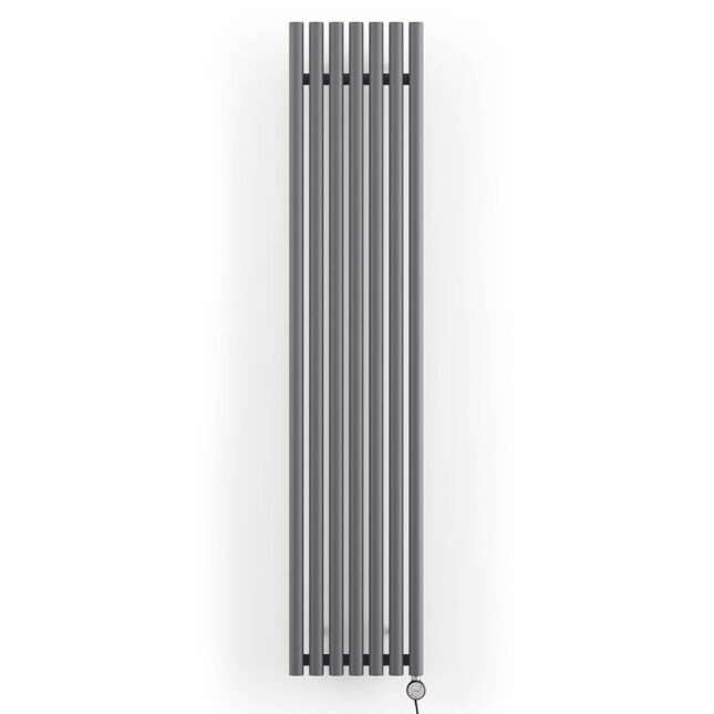 Levanto Vertical Electric Radiator Modern Grey Front Image