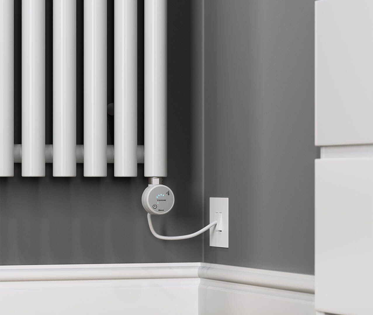 Levanto Vertical Electric Radiator White 1000W Control