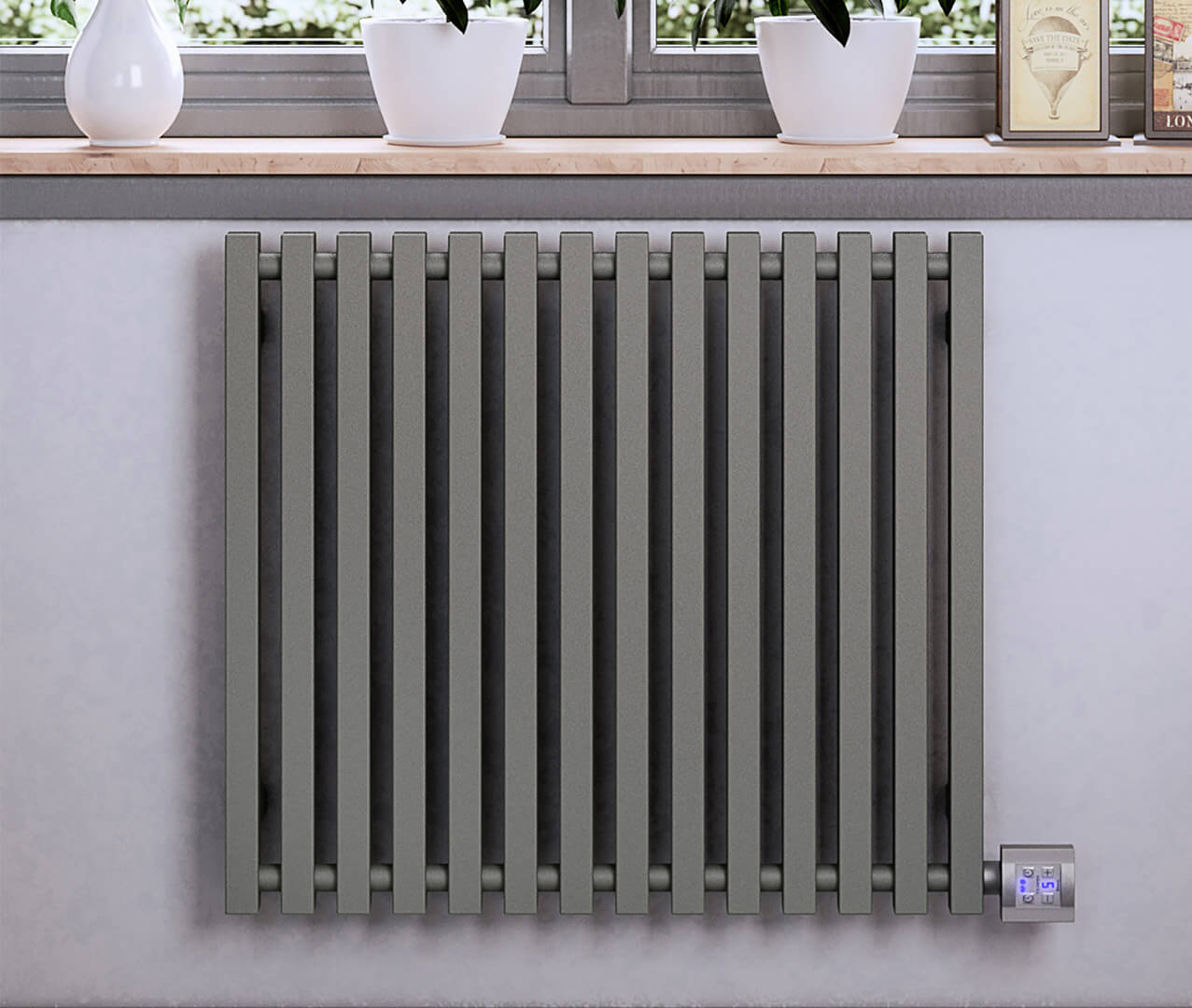 Morrano Designer Electric Radiator Metallic stone Front