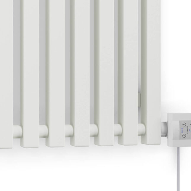 Morrano Designer Electric Radiator Sea Salt White Controls