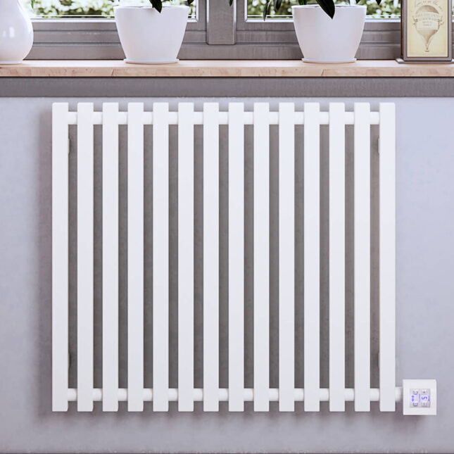 Morrano Designer Electric Radiator Sea Salt White Front