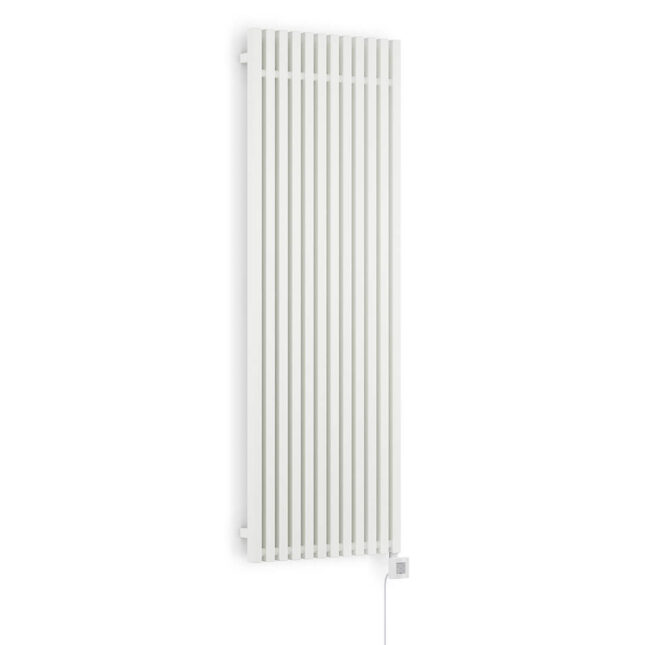 Morrano Vertical Electric Radiator Sea Salt White Side