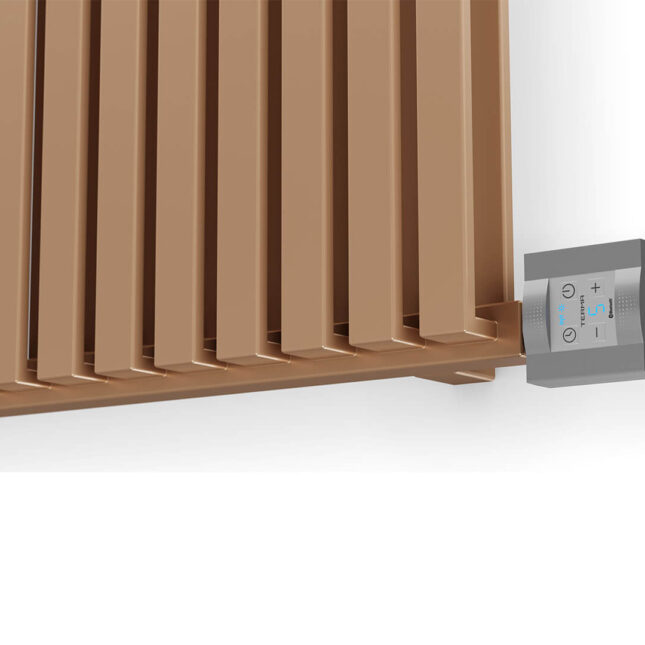 Romano Designer Electric Radiator Bright Copper Controls