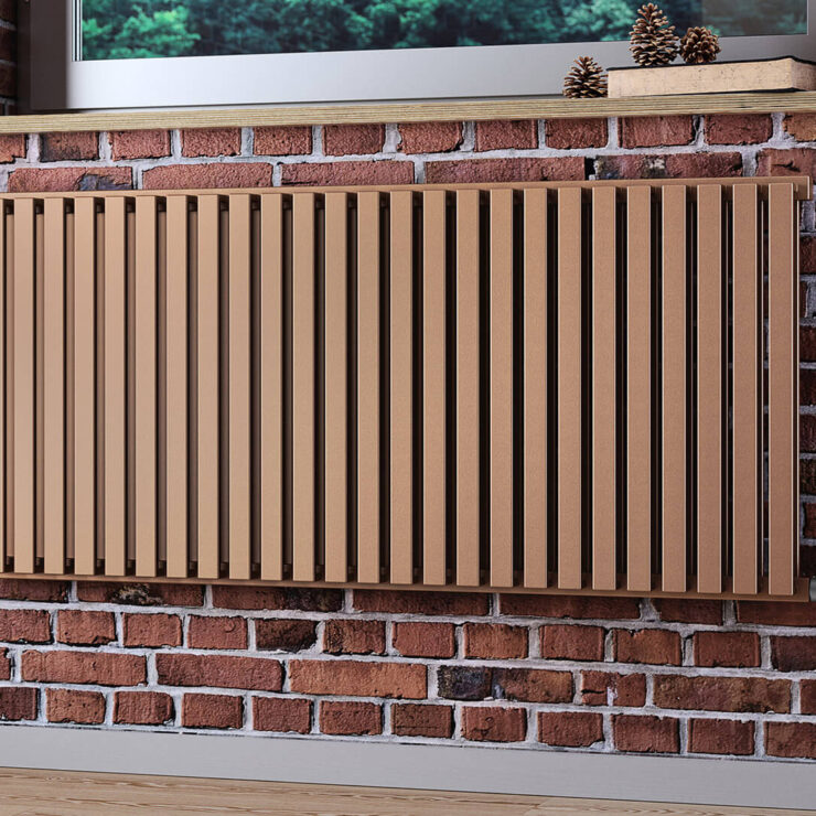 Romano Designer Electric Radiator Bright Copper Front Image 2