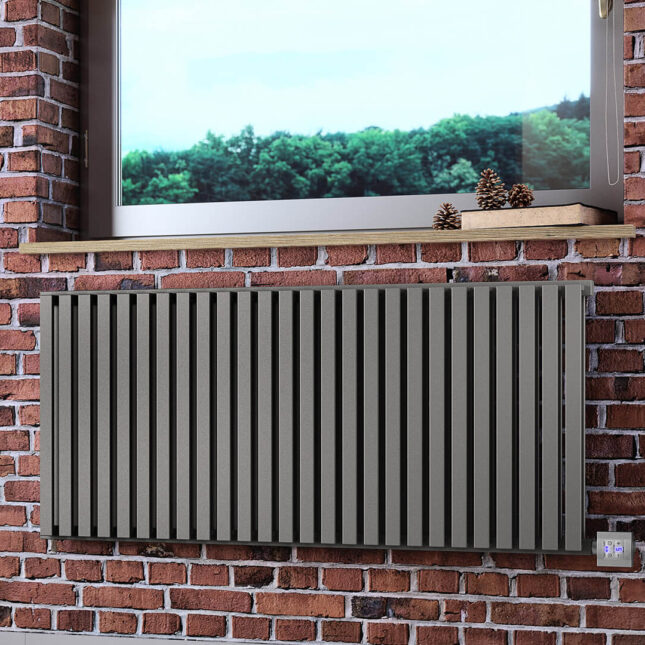 Romano Designer Electric Radiator Metallic Stone Front Image 2