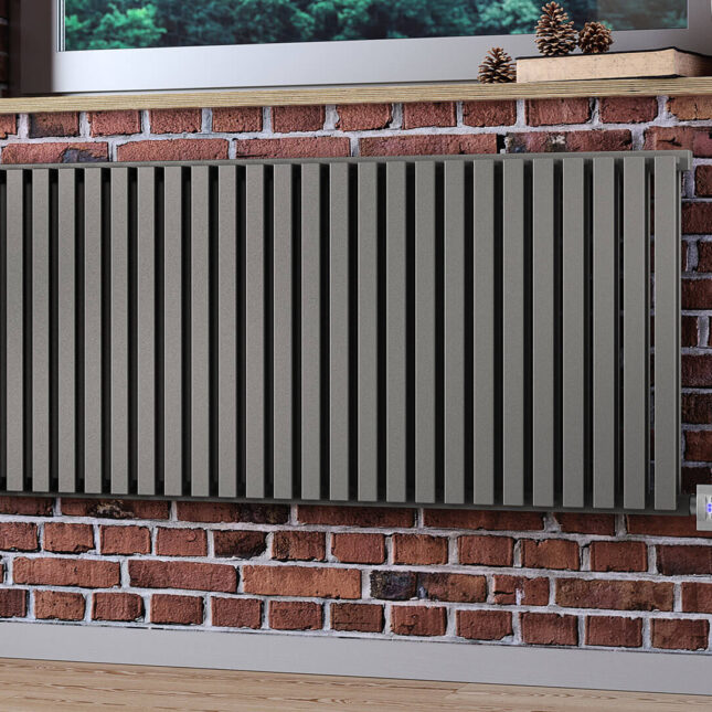 Romano Designer Electric Radiator Metallic Stone Front Image