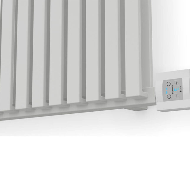 Romano Designer Electric Radiator Sea Salt White Controls