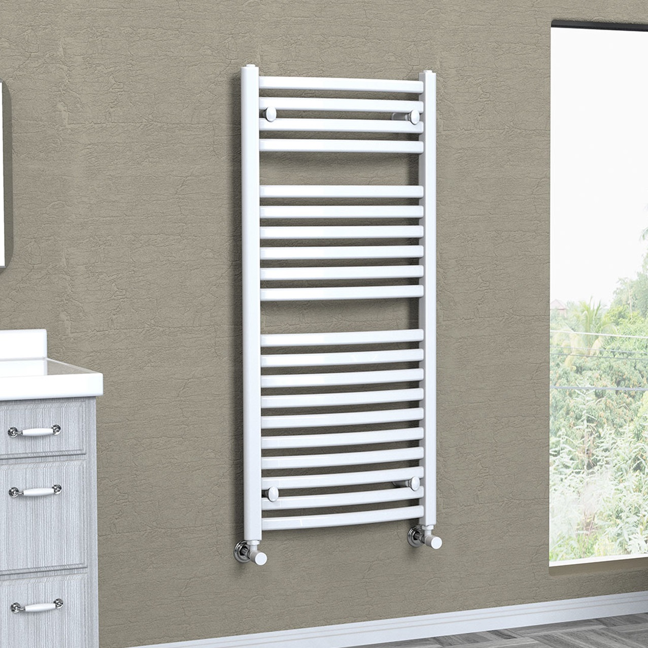 Affinity Curve Electric Towel Rail White 3