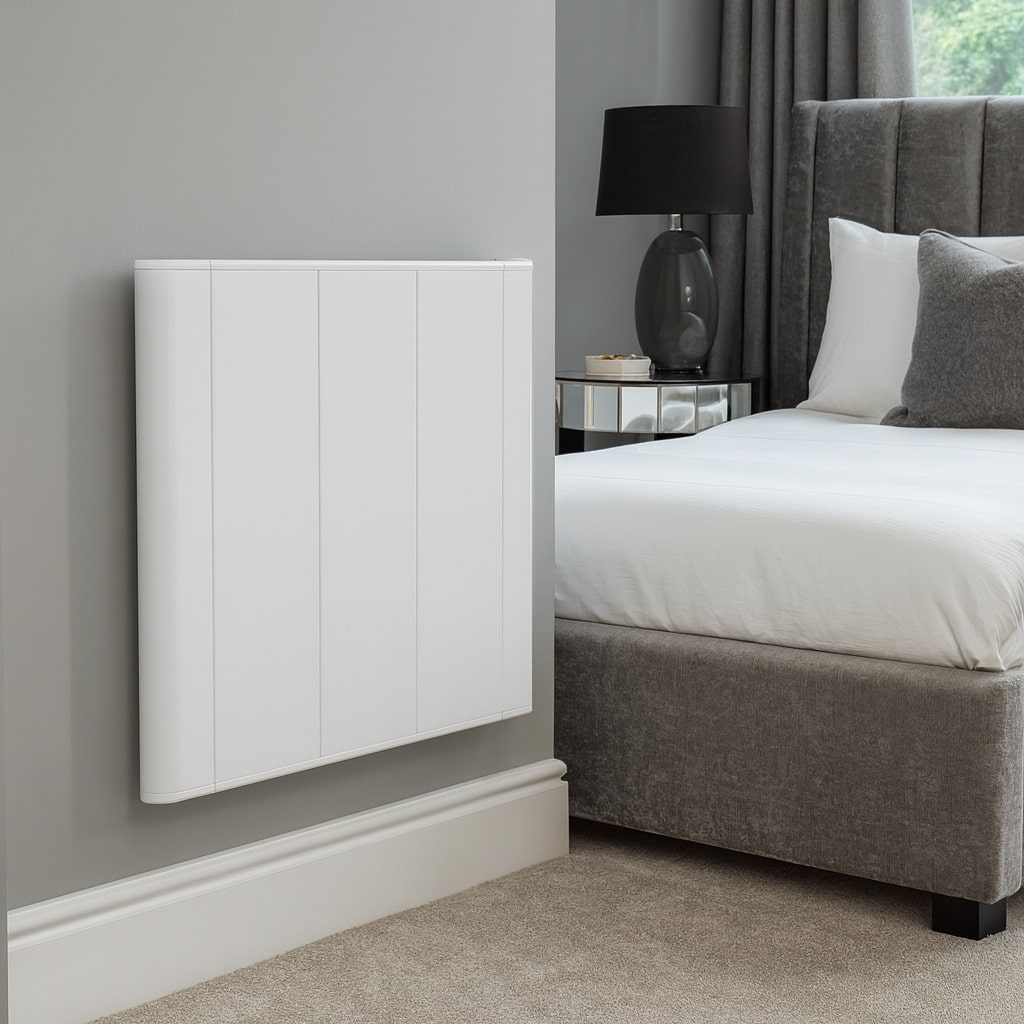 Slimline Curve electric radiator Bedroom 1a