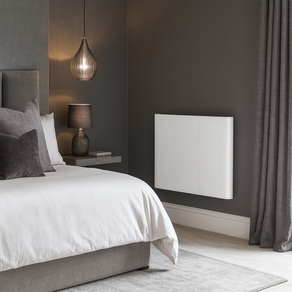 Slimline Curve electric radiator Bedroom 2a