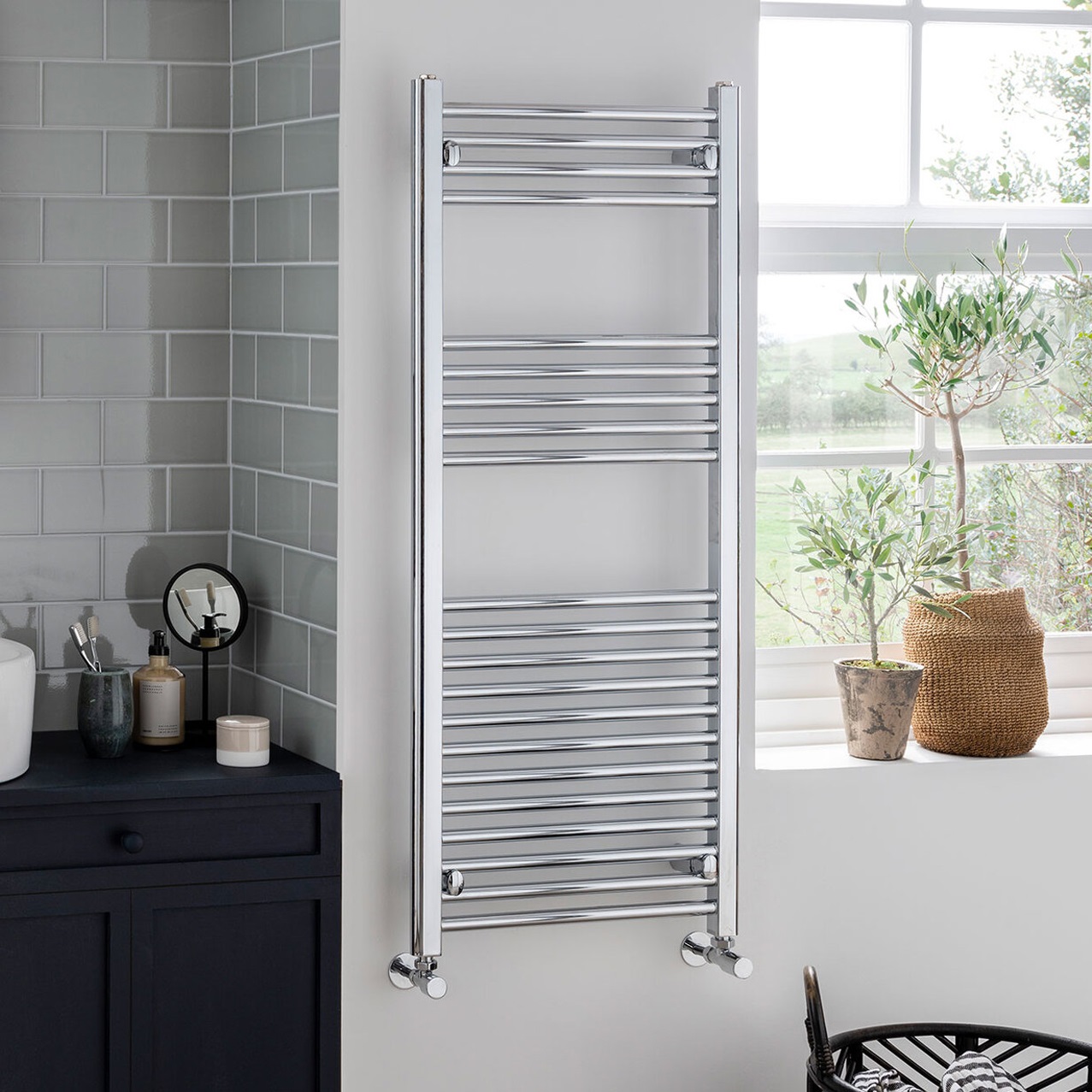 Classic Chrome electric towel rail Main 2