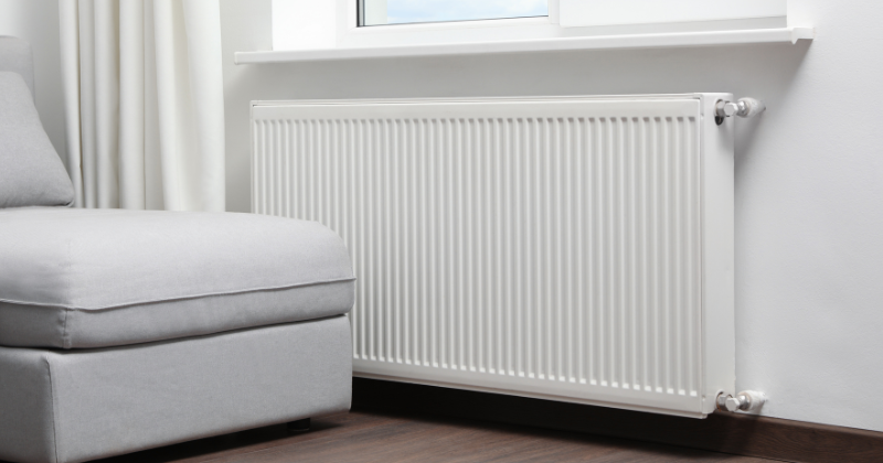 Elegant white wall-mounted electric radiator.