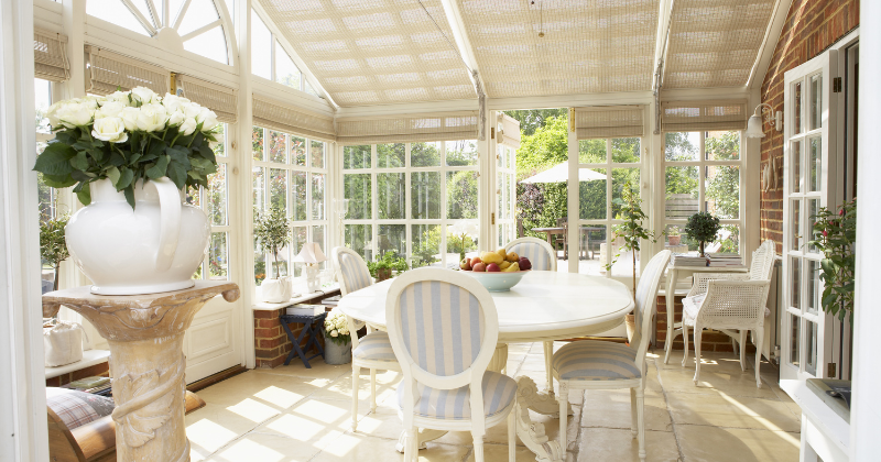 Interior design of a conservatory room