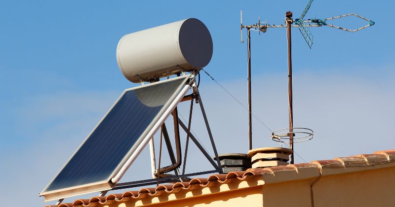 Solar Thermal Panels installed on a house's rooftop