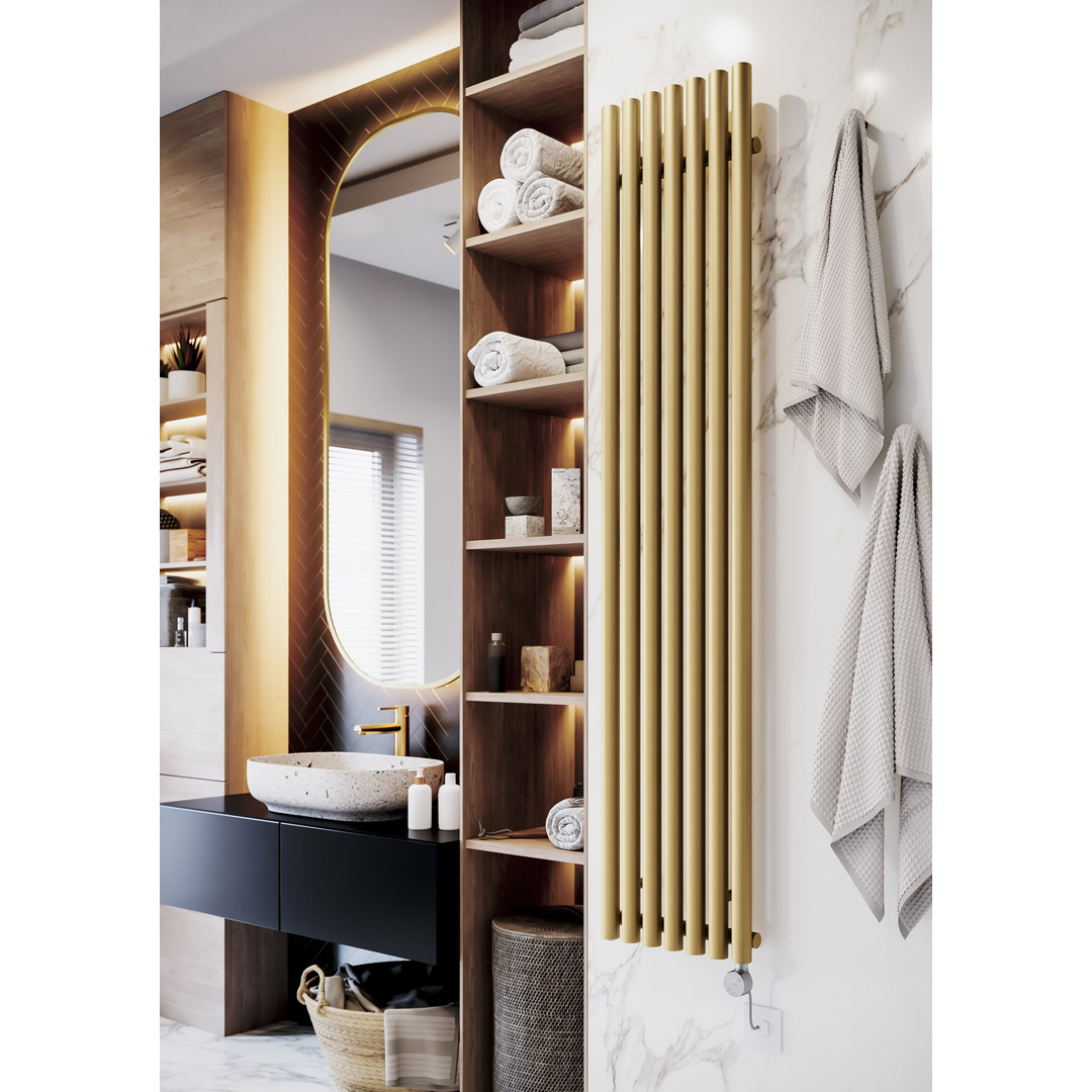 levanto vertical electric radiator brass color