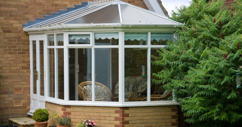 Glass conservatory room in the UK