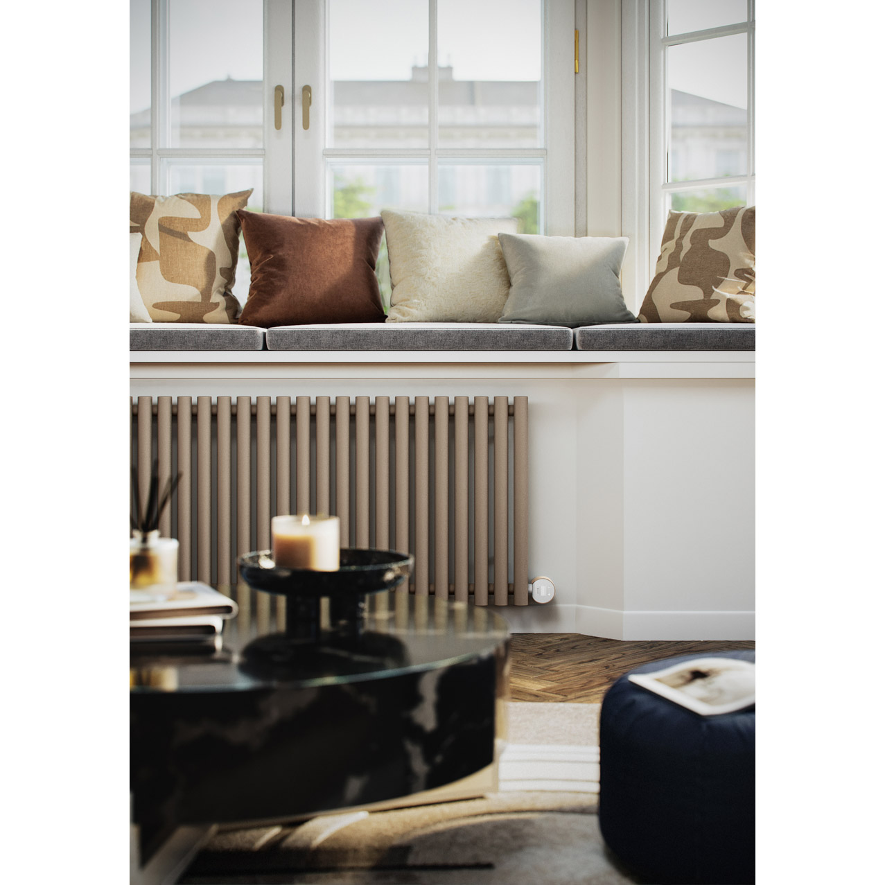 levanto horizontal electric radiator 580x1195mm 1000w wifi brown 2