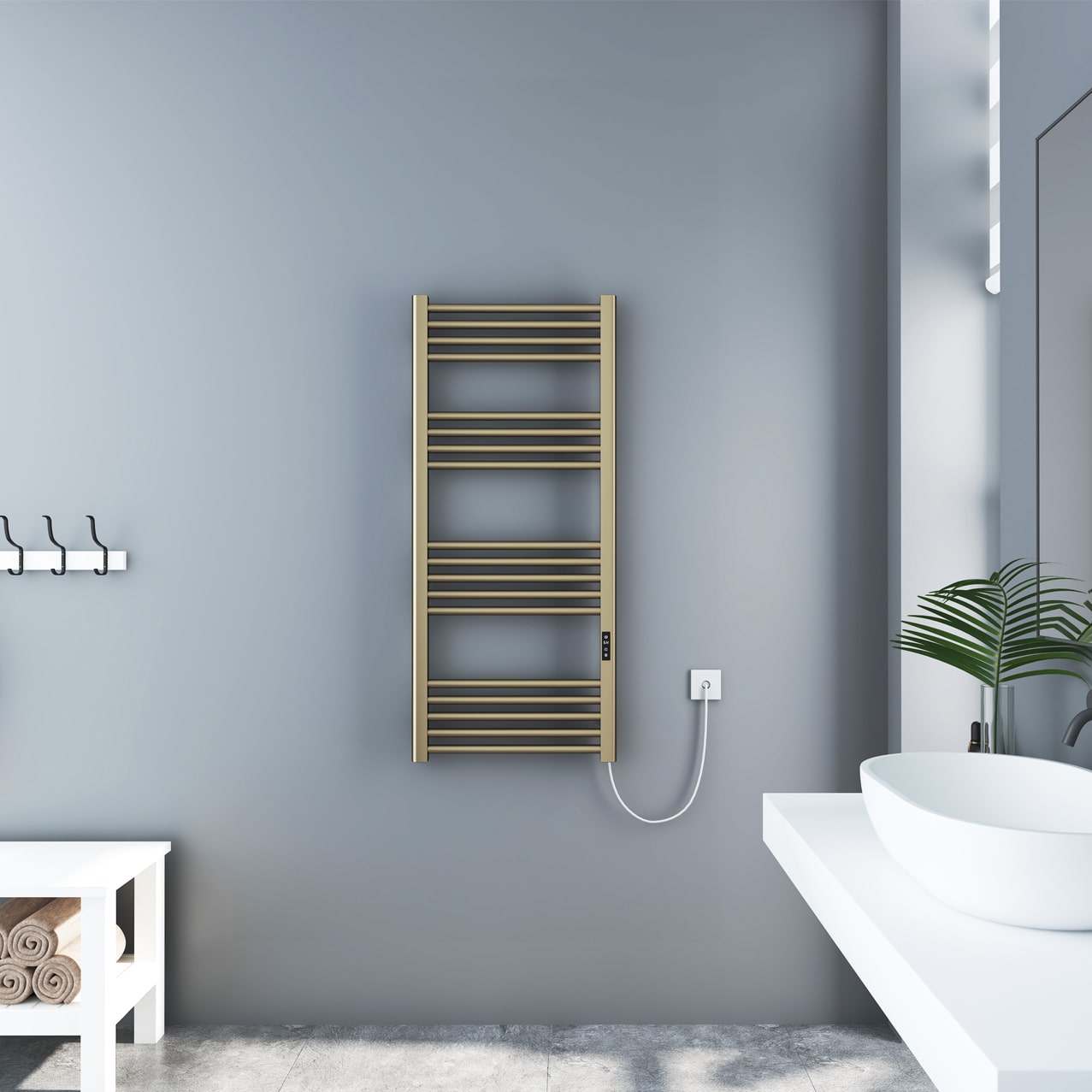 Melino electric towel rail Brass 3 min