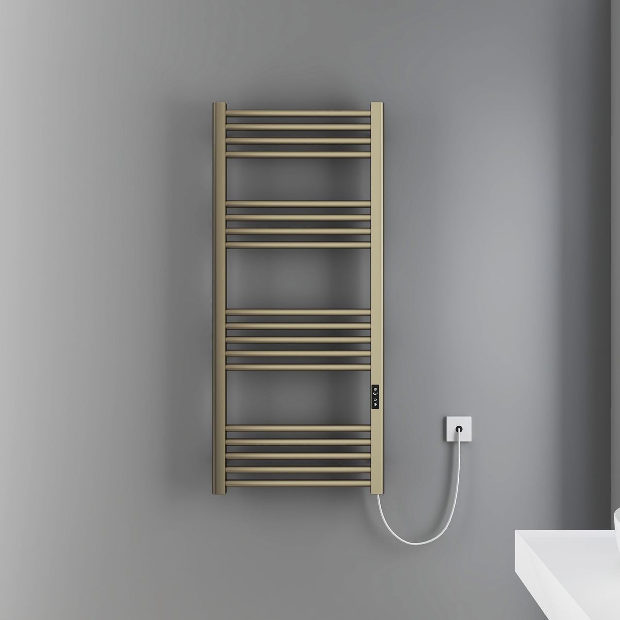 Melino electric towel rail Brass 5 min